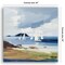 Americanflat Canvas Wall Art Featuring White Sailboats, Blue Ocean, Beige Sand and Cloudy Sky - Gallery Wrap - Seascape Coastal Wall Art